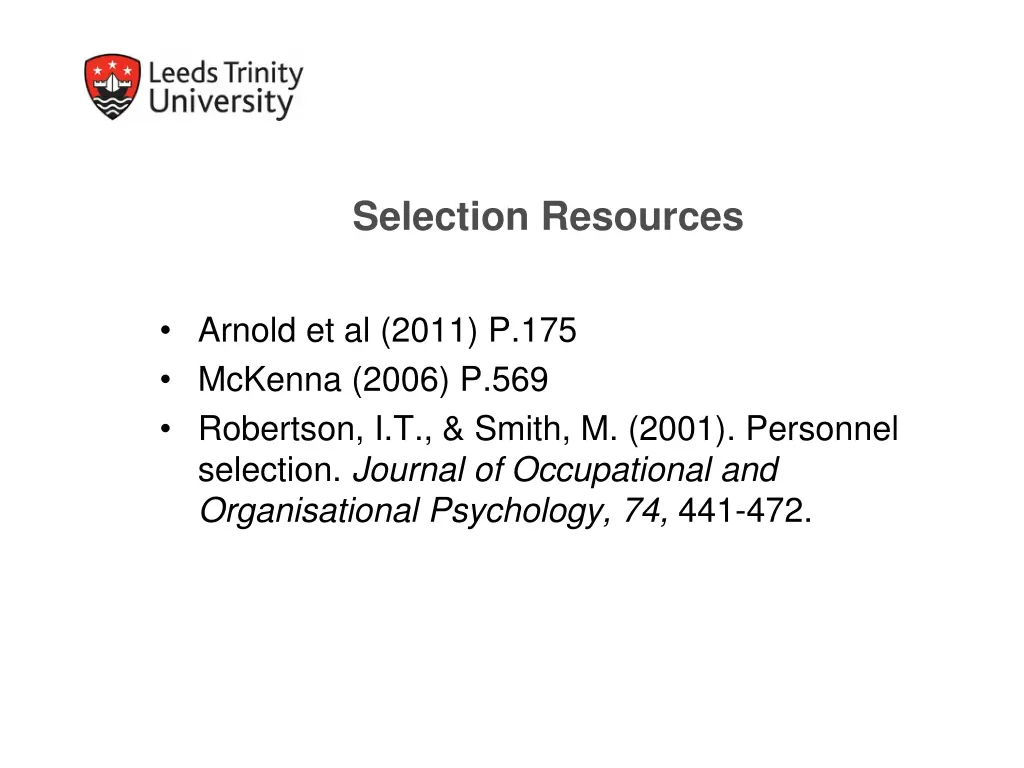 selection resources