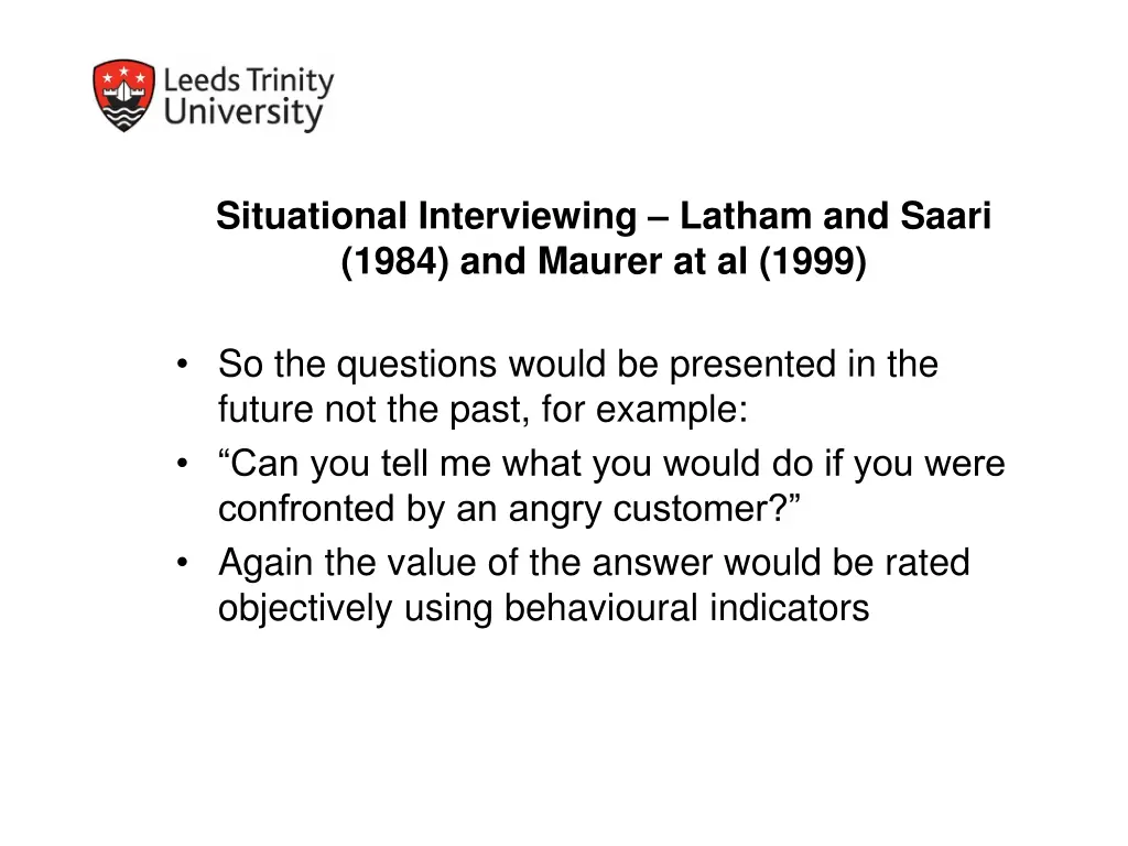 situational interviewing latham and saari 1984 1