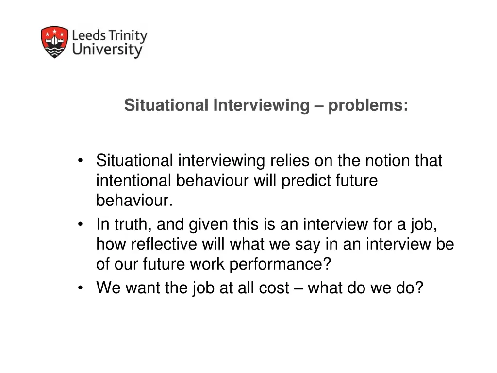 situational interviewing problems