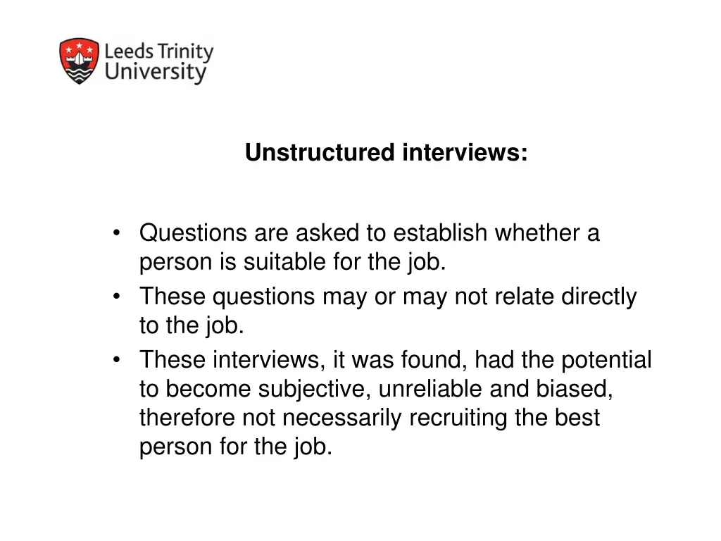 unstructured interviews