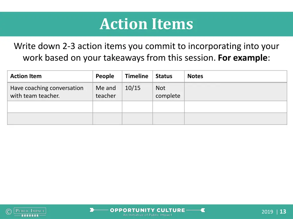 action items