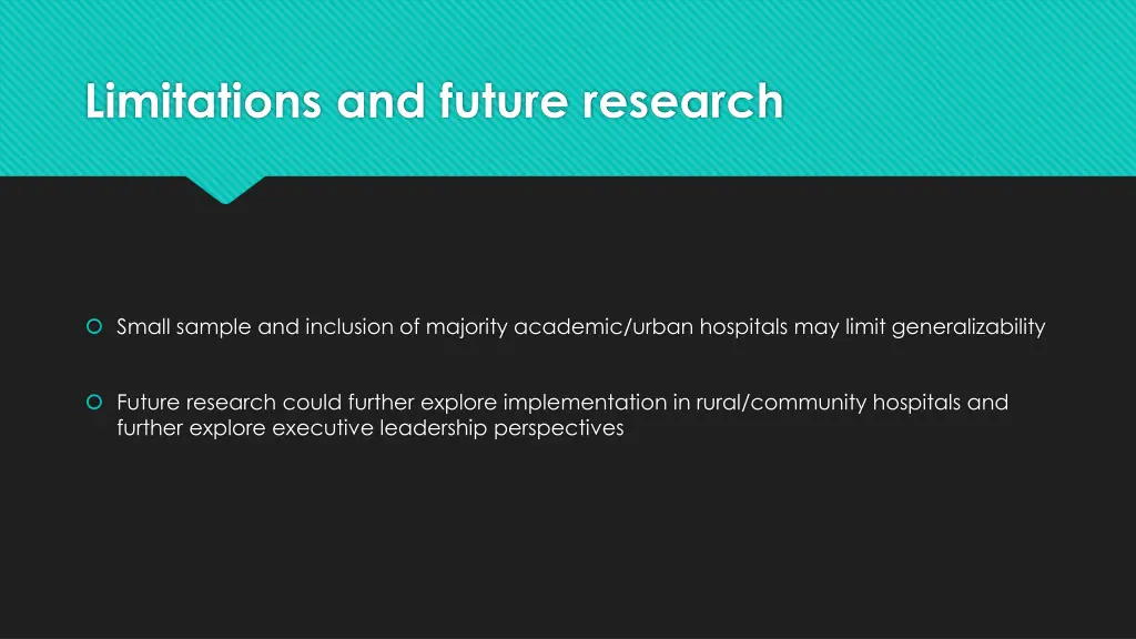 limitations and future research