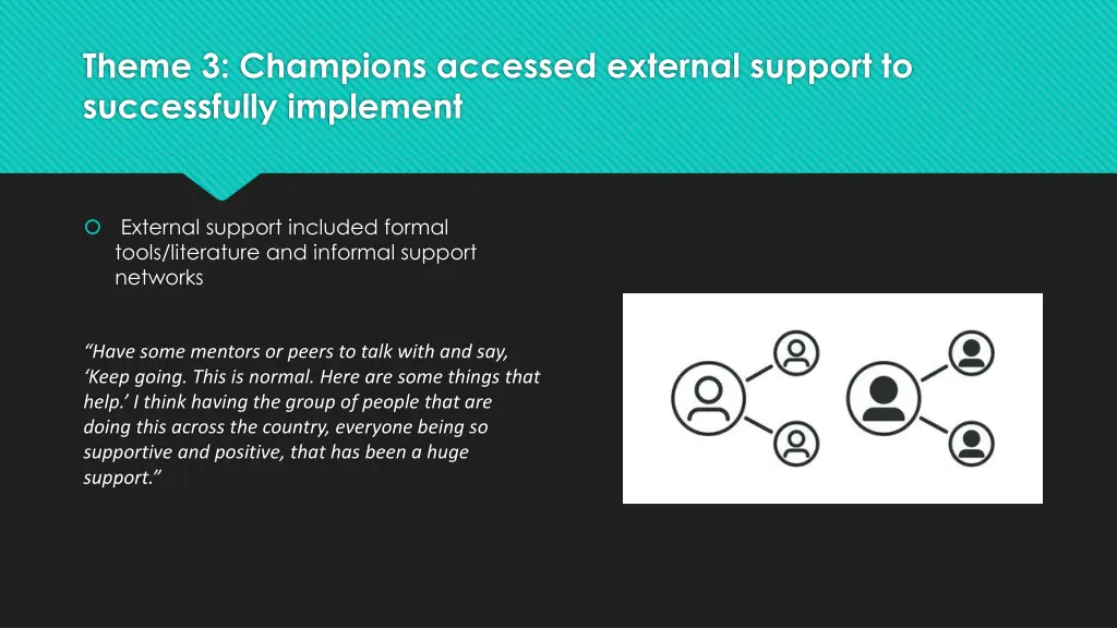 theme 3 champions accessed external support