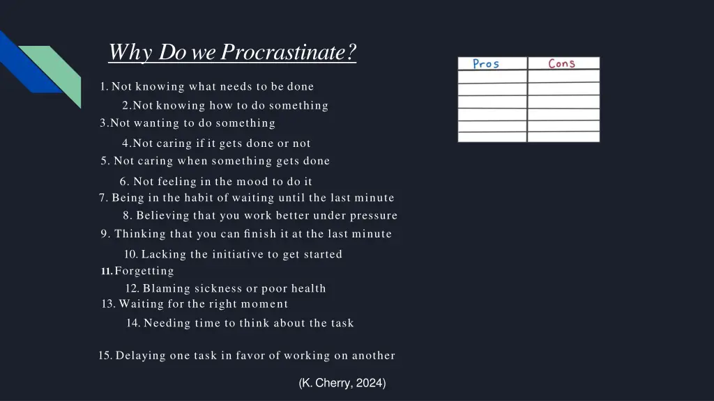why do we procrastinate