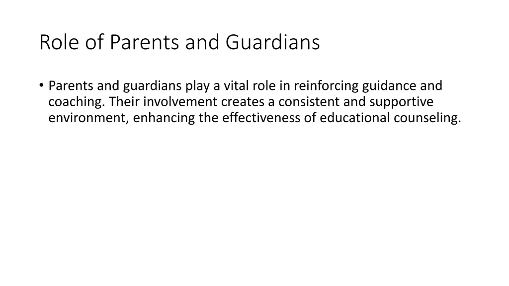 role of parents and guardians
