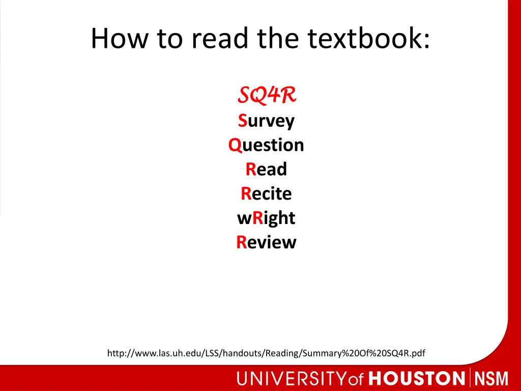 how to read the textbook