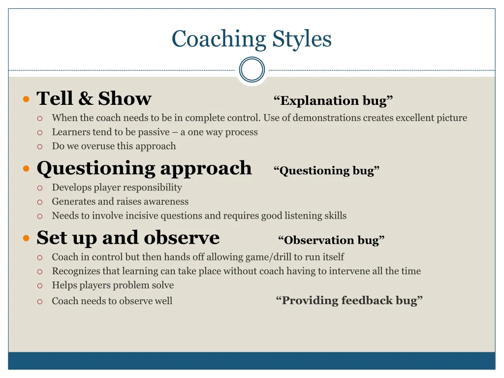 coaching styles