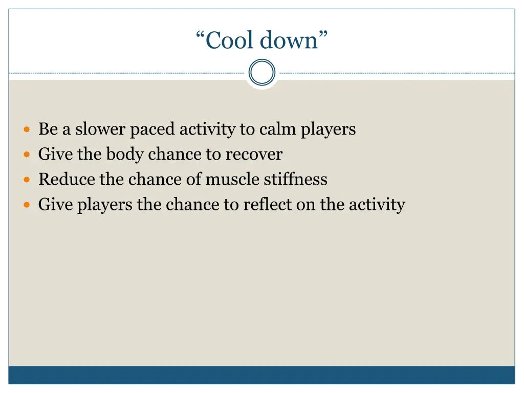 cool down