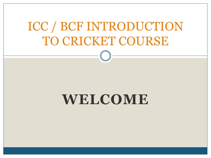 icc bcf introduction to cricket course