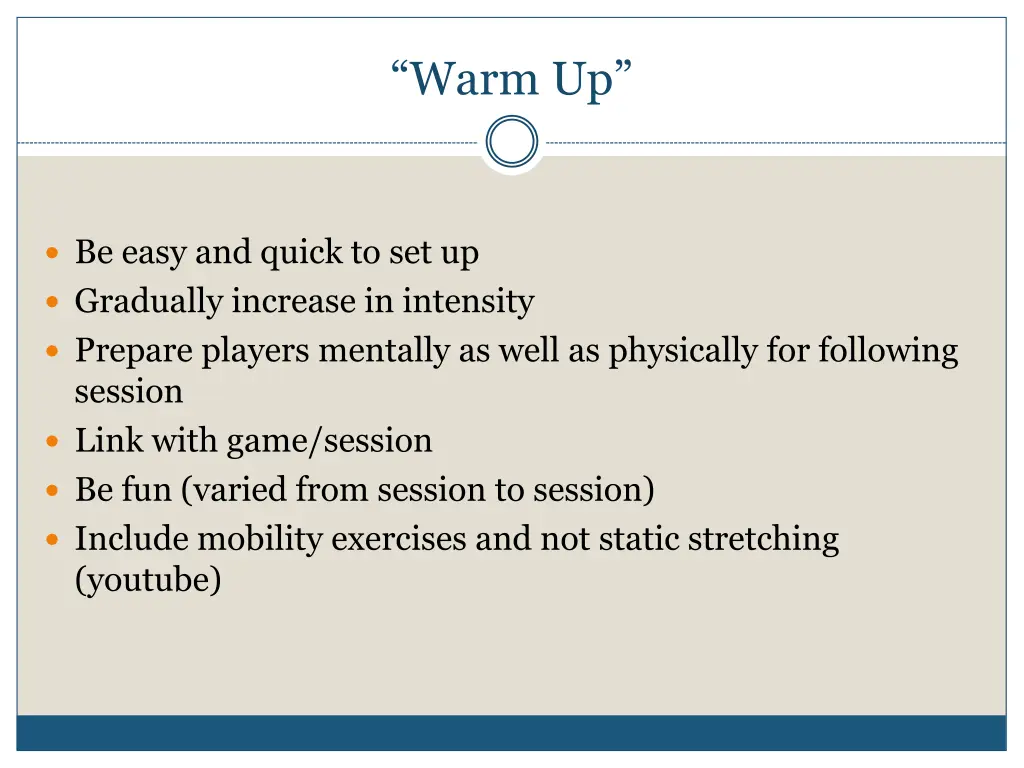 warm up