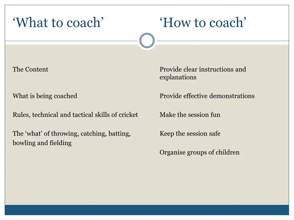 what to coach