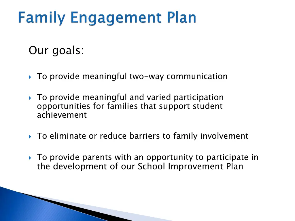 our goals
