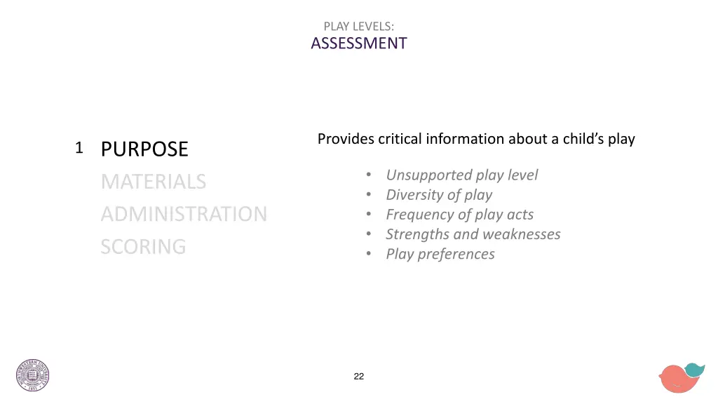 play levels assessment