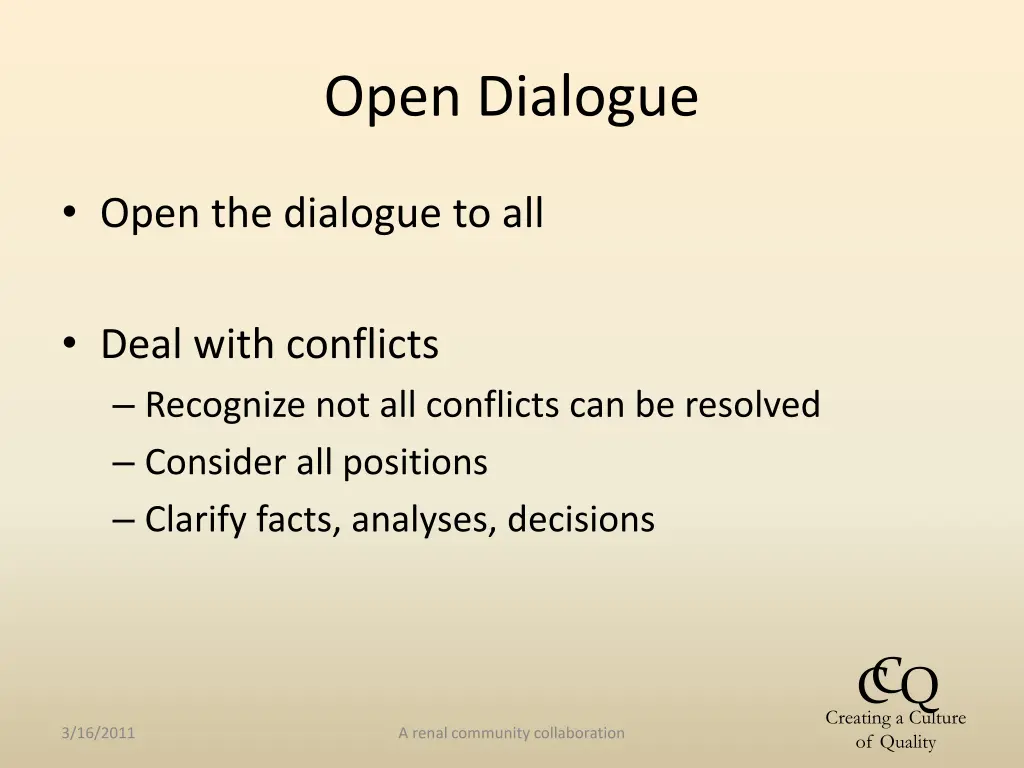 open dialogue