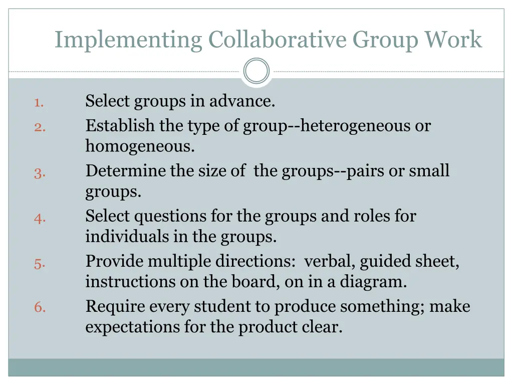 implementing collaborative group work