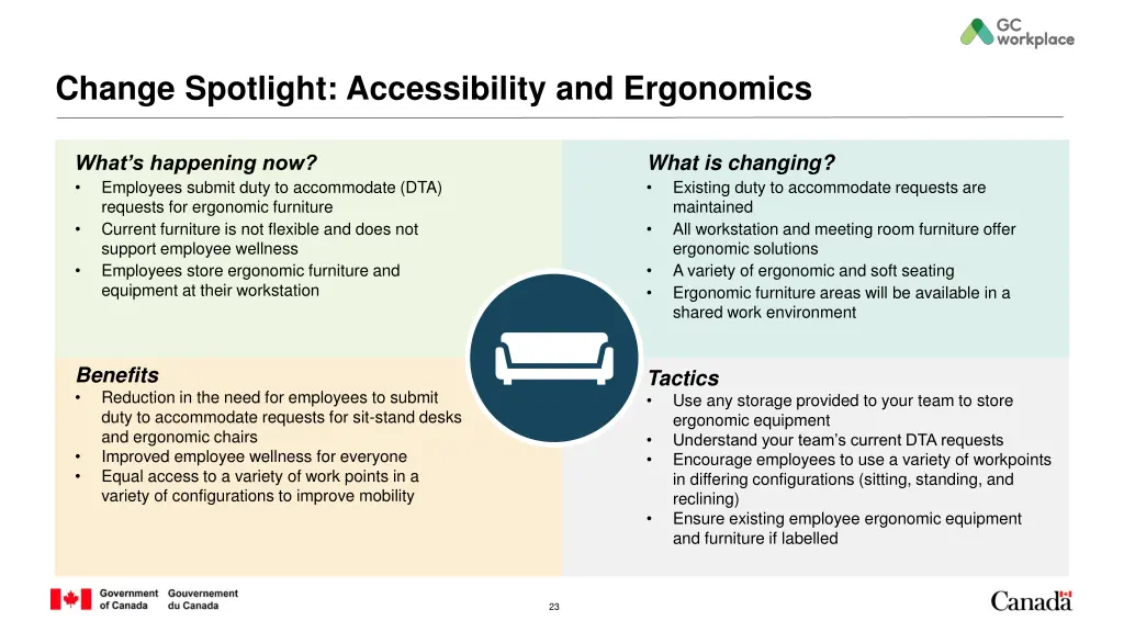 change spotlight accessibility and ergonomics