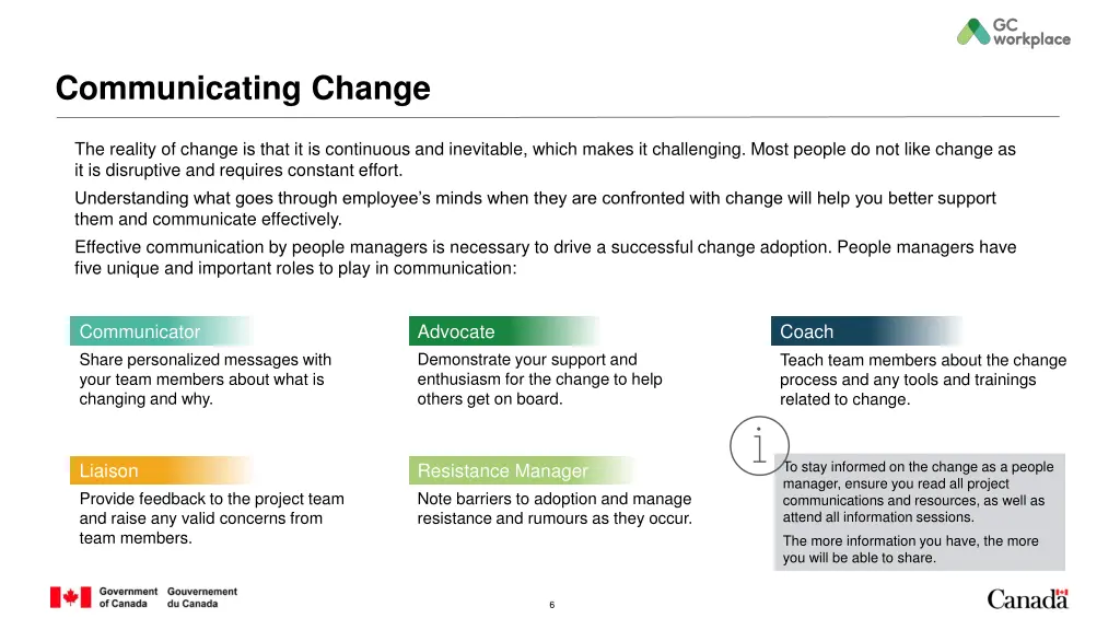 communicating change