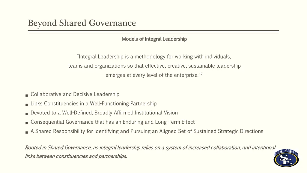 beyond shared governance