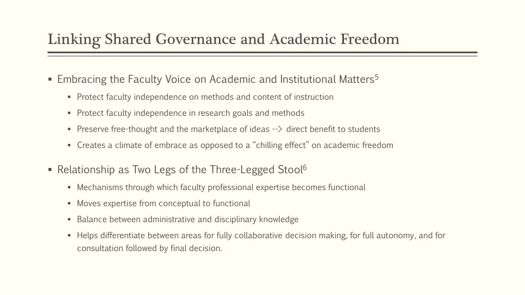 linking shared governance and academic freedom