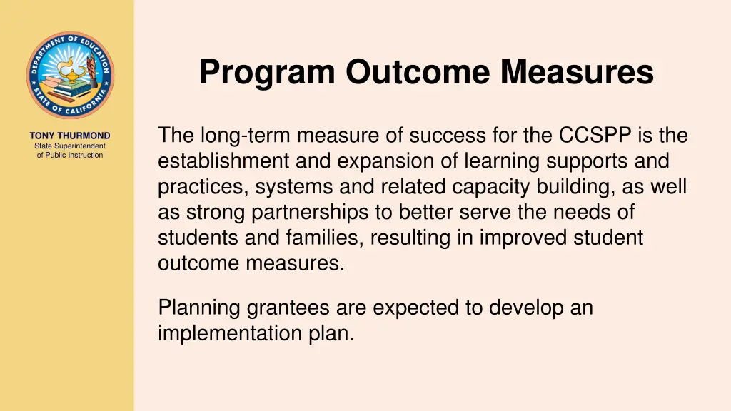 program outcome measures