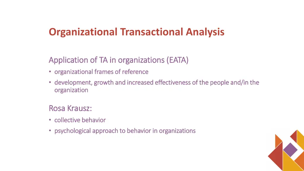 organizational transactional analysis