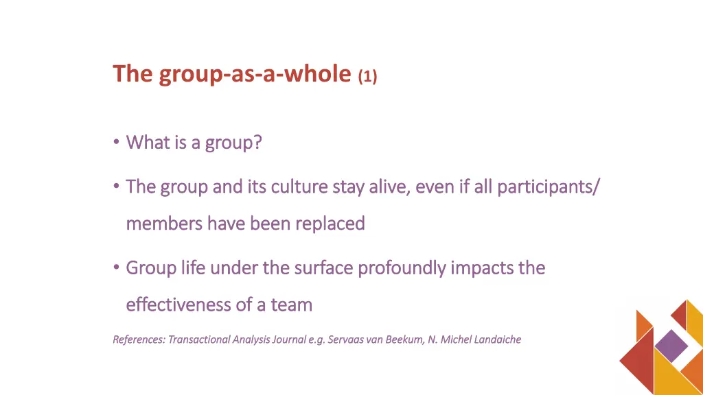 the group as a whole 1
