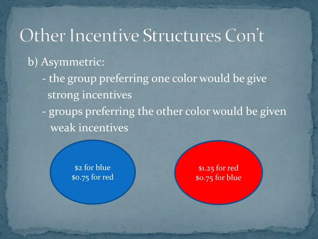 other incentive structures con t