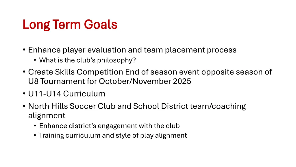 long term goals long term goals