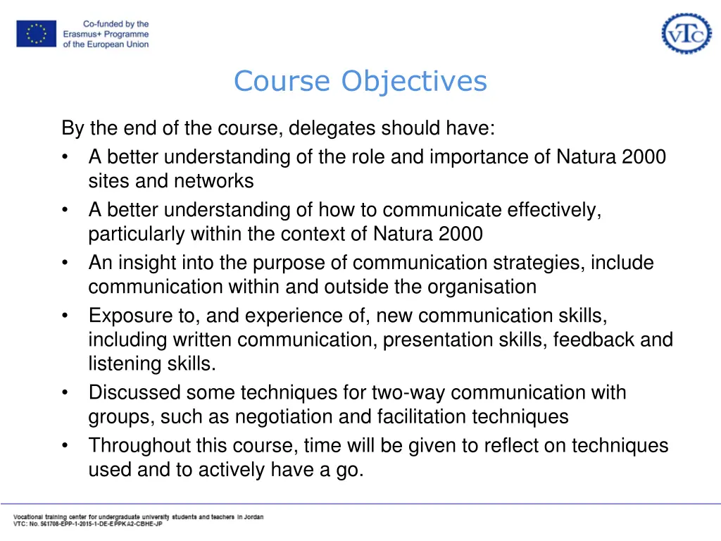 course objectives