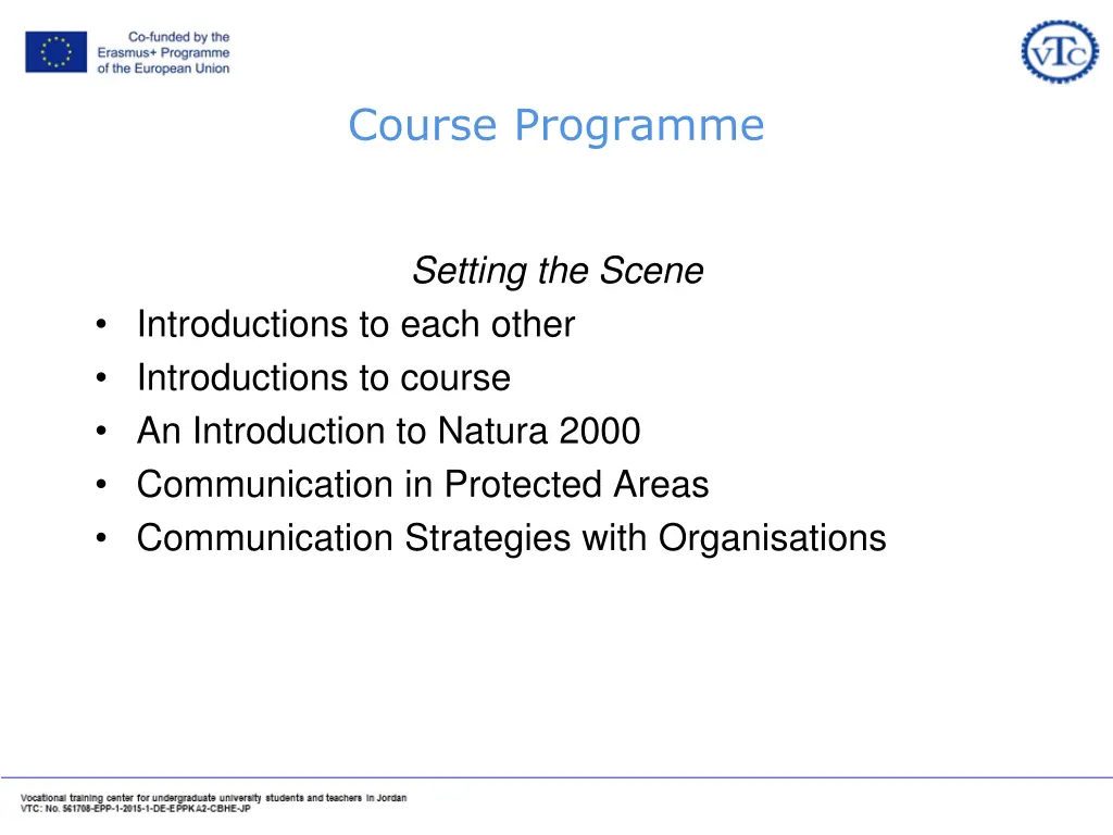 course programme