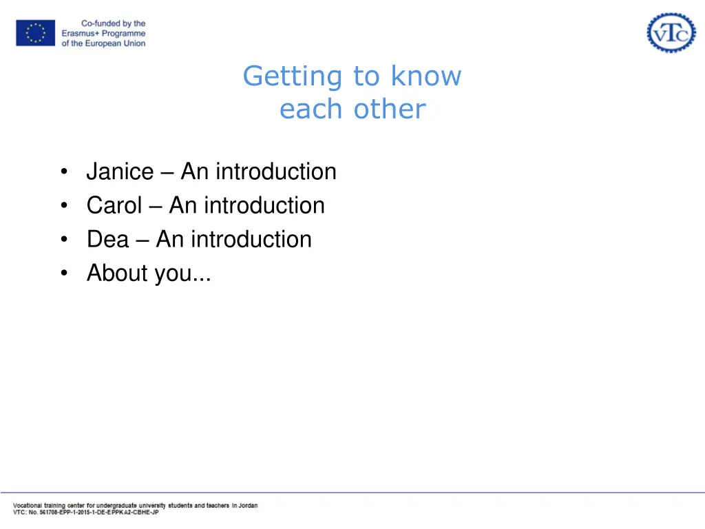 getting to know each other