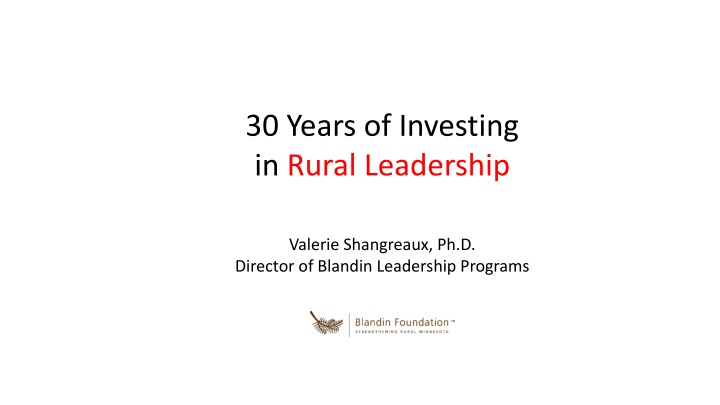 30 years of investing in rural leadership