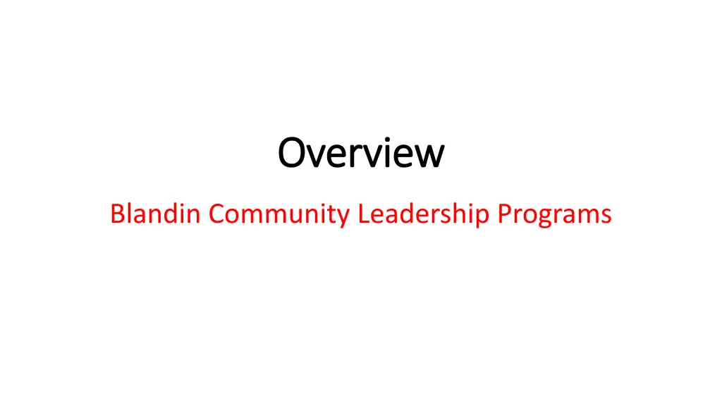 overview overview