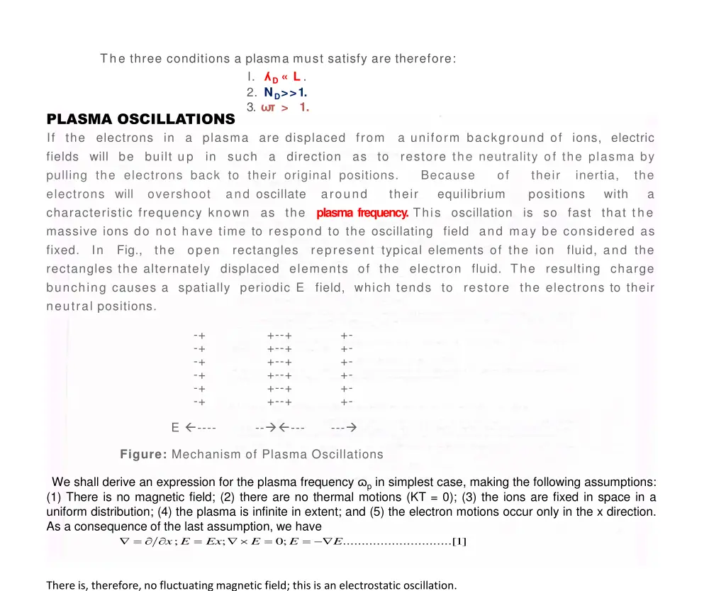 the three conditions a plasma must satisfy