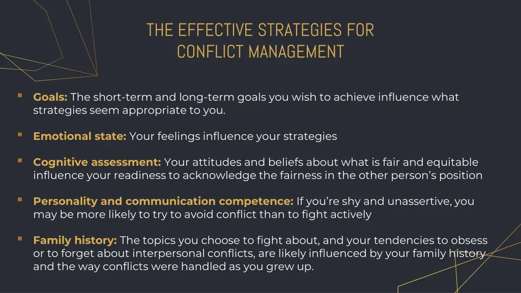 the effective strategies for conflict management