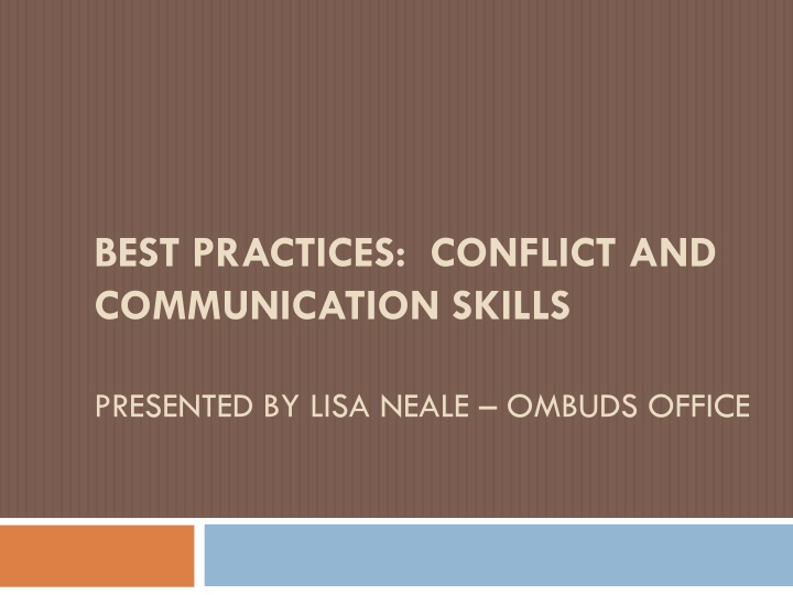 best practices conflict and communication skills