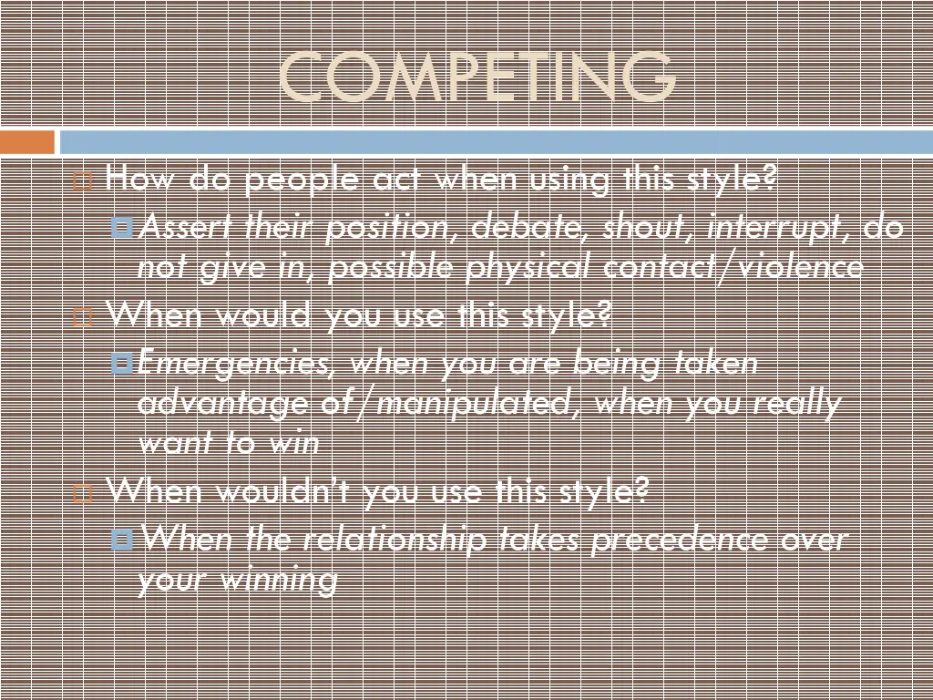 competing