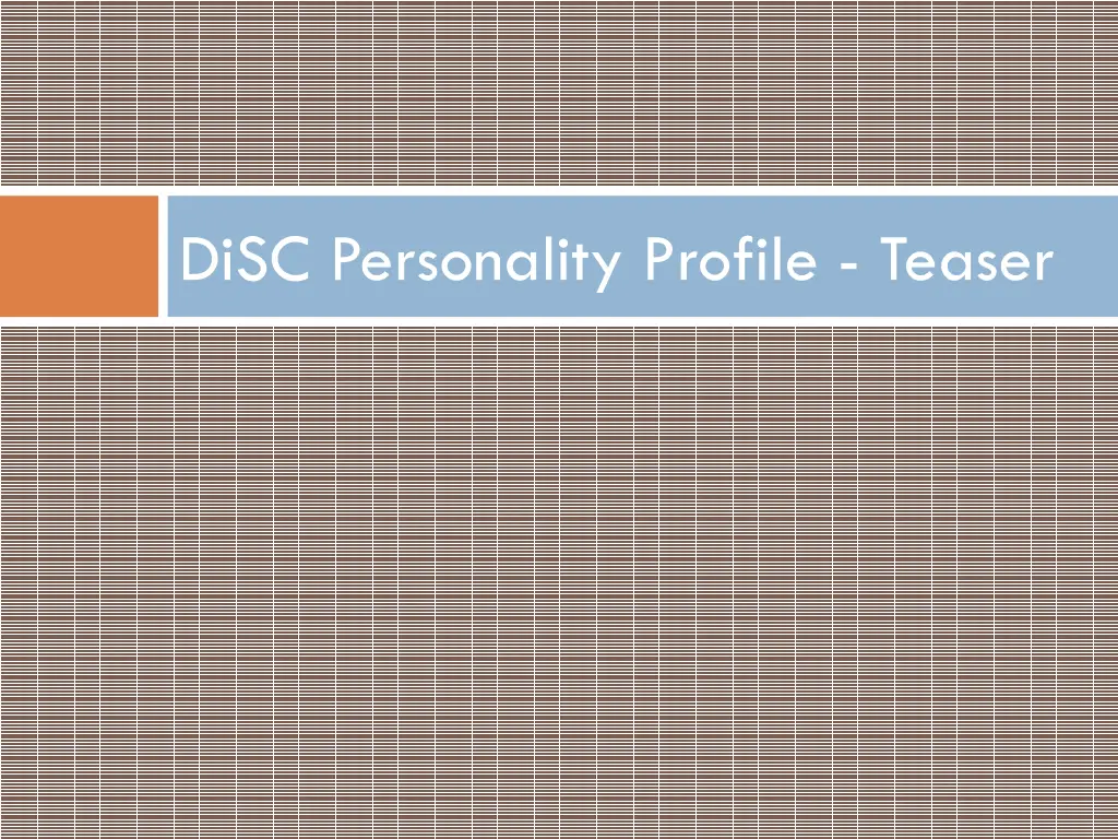 disc personality profile teaser