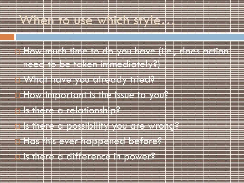 when to use which style