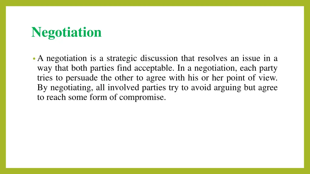 negotiation