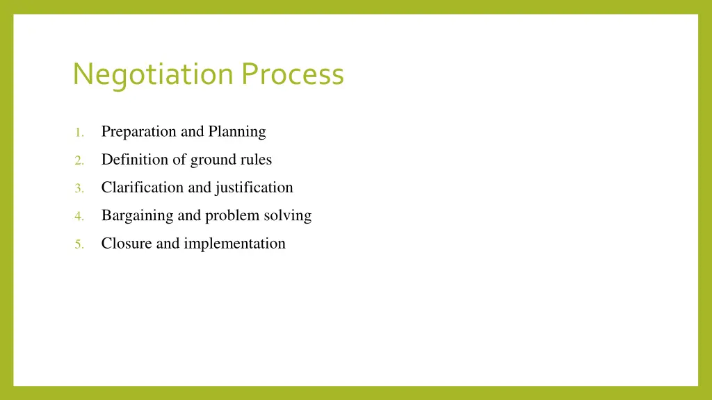 negotiation process