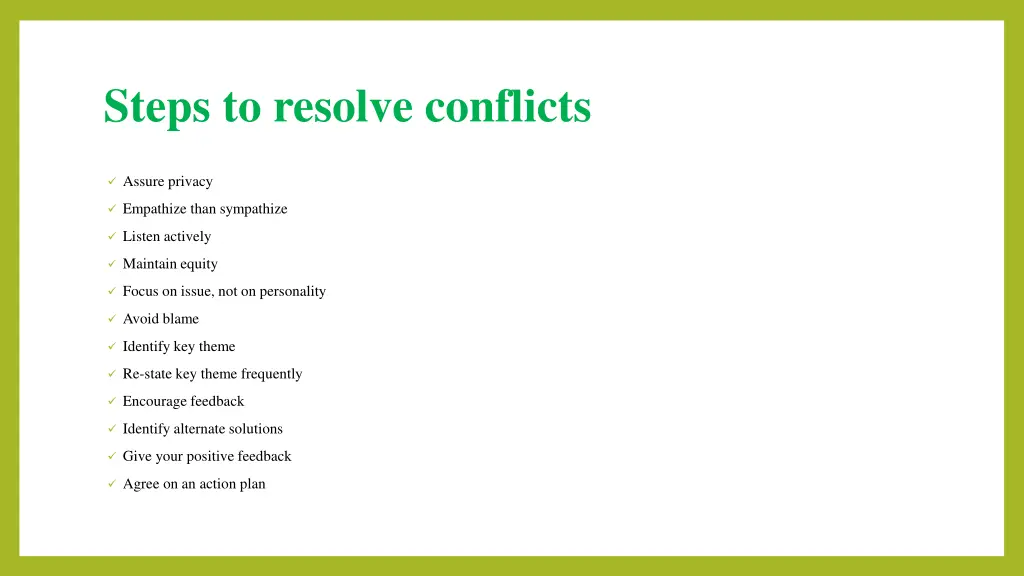 steps to resolve conflicts