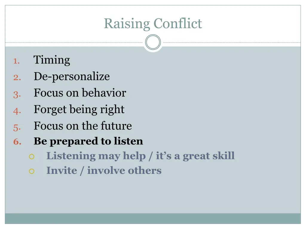 raising conflict 5