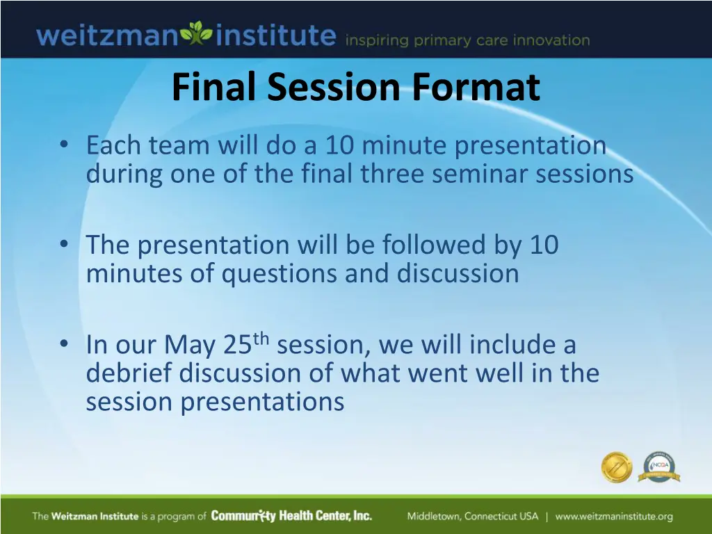 final session format