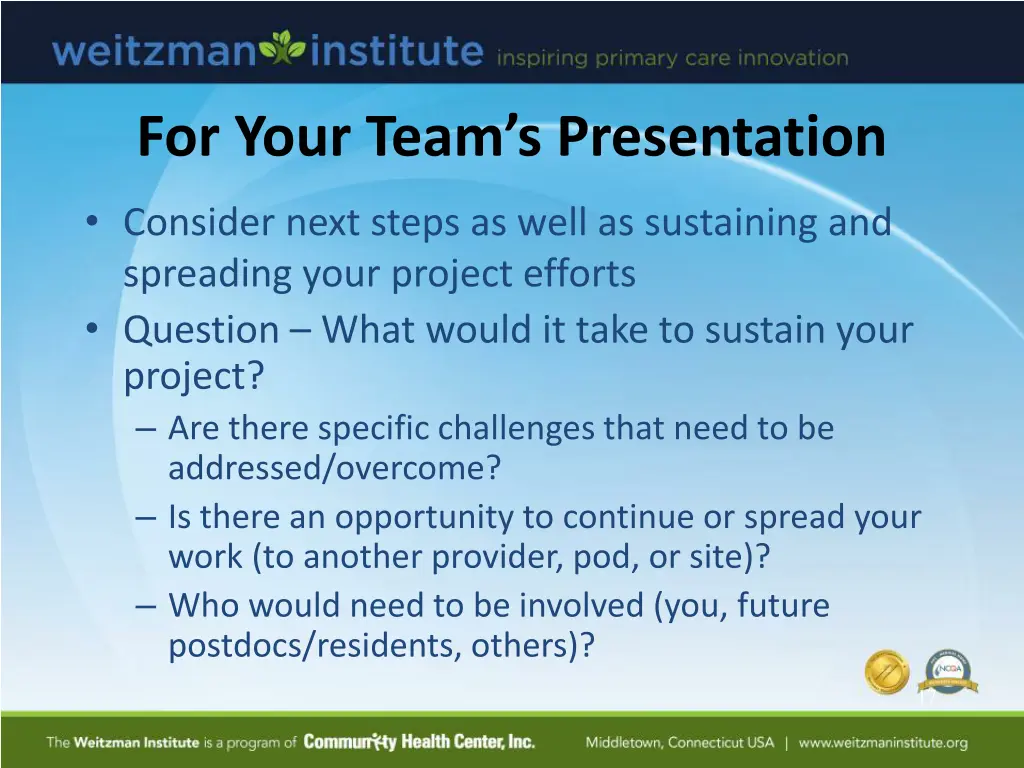 for your team s presentation