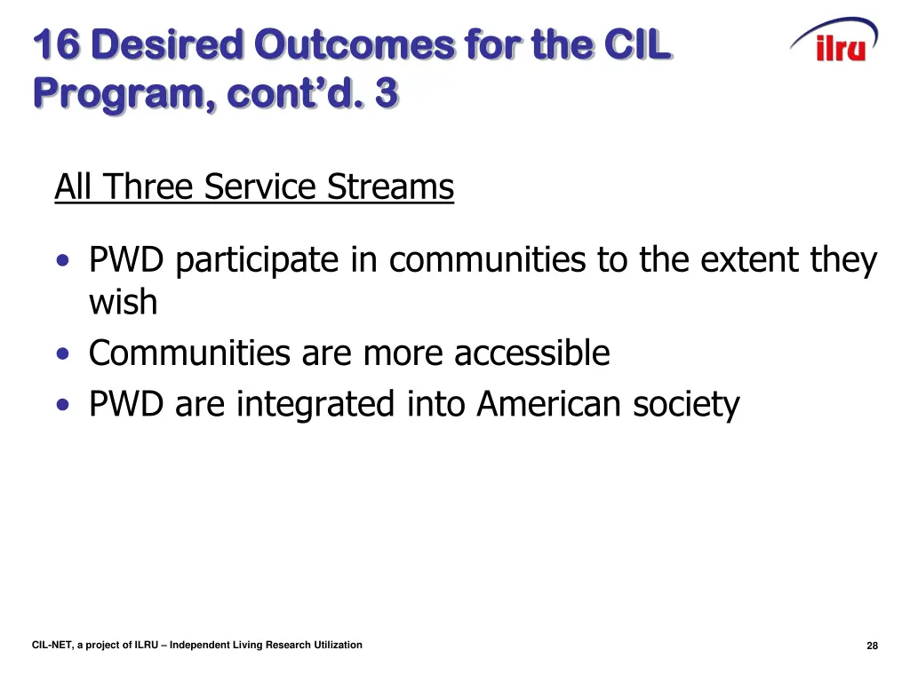 16 desired outcomes for the cil 16 desired 3