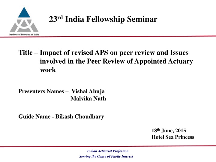 23 rd india fellowship seminar