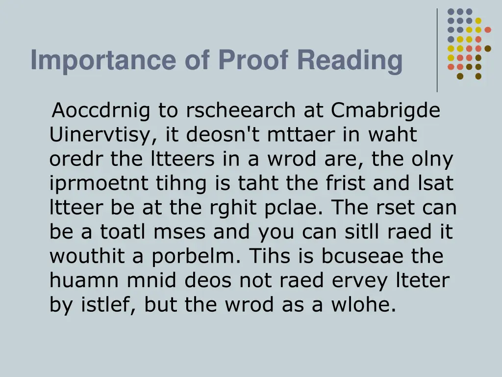 importance of proof reading
