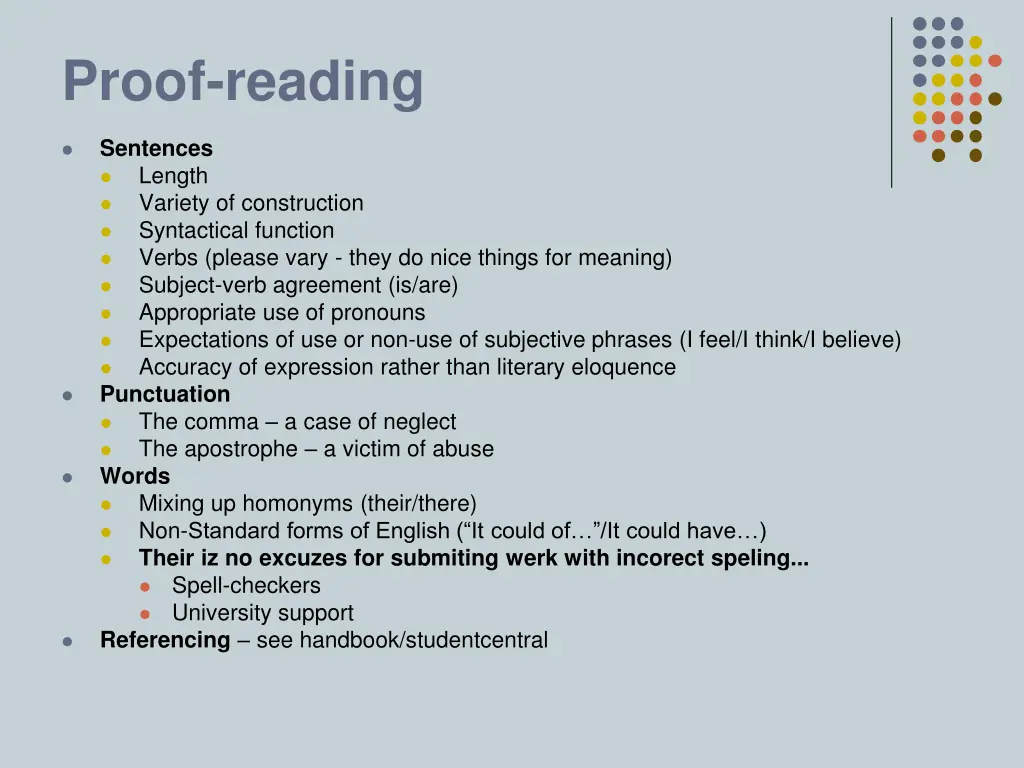 proof reading