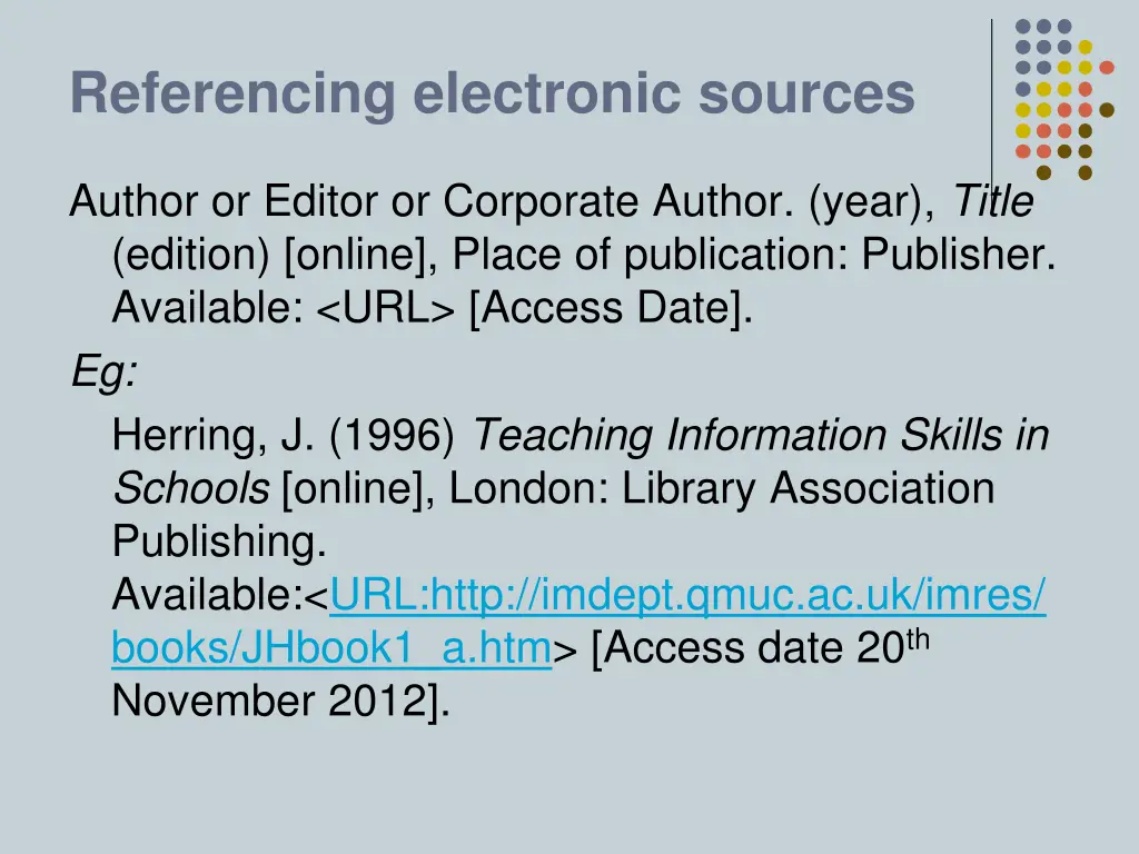 referencing electronic sources
